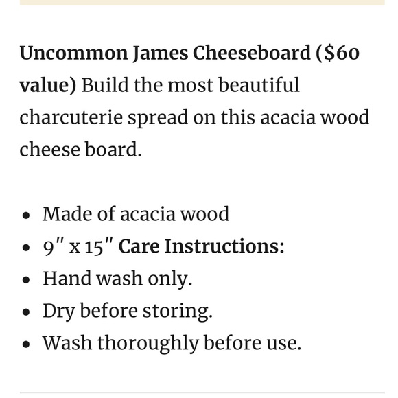 NEW Uncommon James check Charcuterie Cheeseboard - Picture 4 of 9